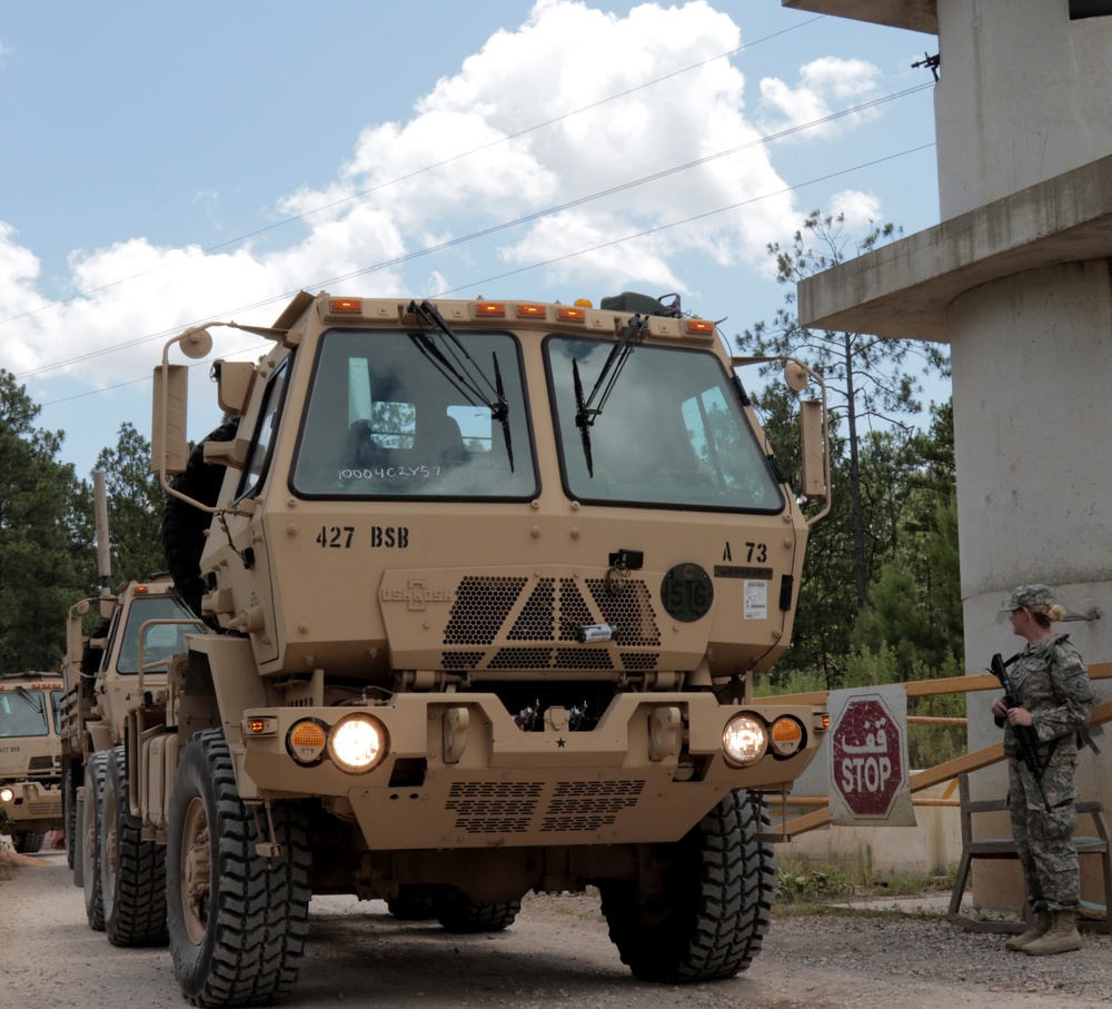 Soldiers conduct security operations at Forward Operating Base Warrior during JRTC