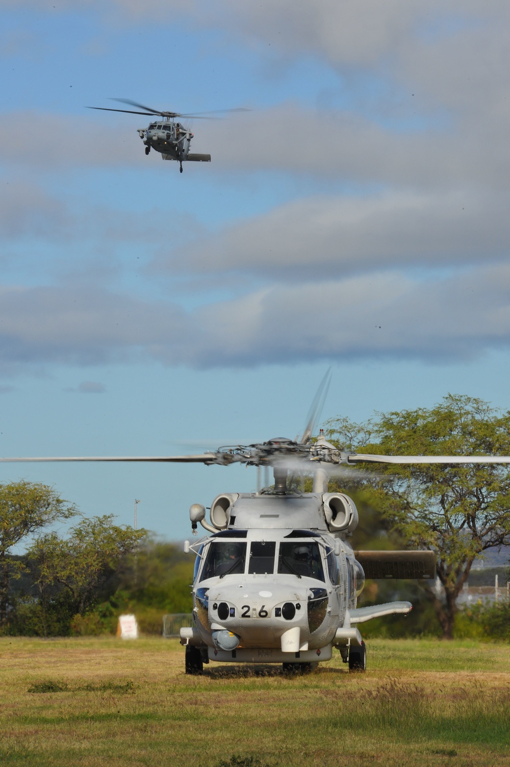 JMSDF Helicopter lands during RIMPAC Mass Casualty Drill