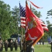 Marines with 2nd TSB conduct a change of command ceremony.