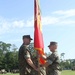 Marines with 2nd TSB conduct a change of command ceremony.