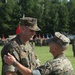 Marines with 2nd TSB conduct a change of command ceremony.