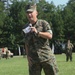 Marines with 2nd TSB conduct a change of command ceremony.