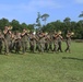 Marines with 2nd TSB conduct a change of command ceremony.