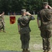 Marines with 2nd TSB conduct a change of command ceremony.