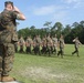 Marines with 2nd TSB conduct a change of command ceremony.