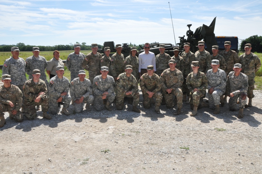 Secretary of the Army poses with Sustainment Training Center staff during recent visit