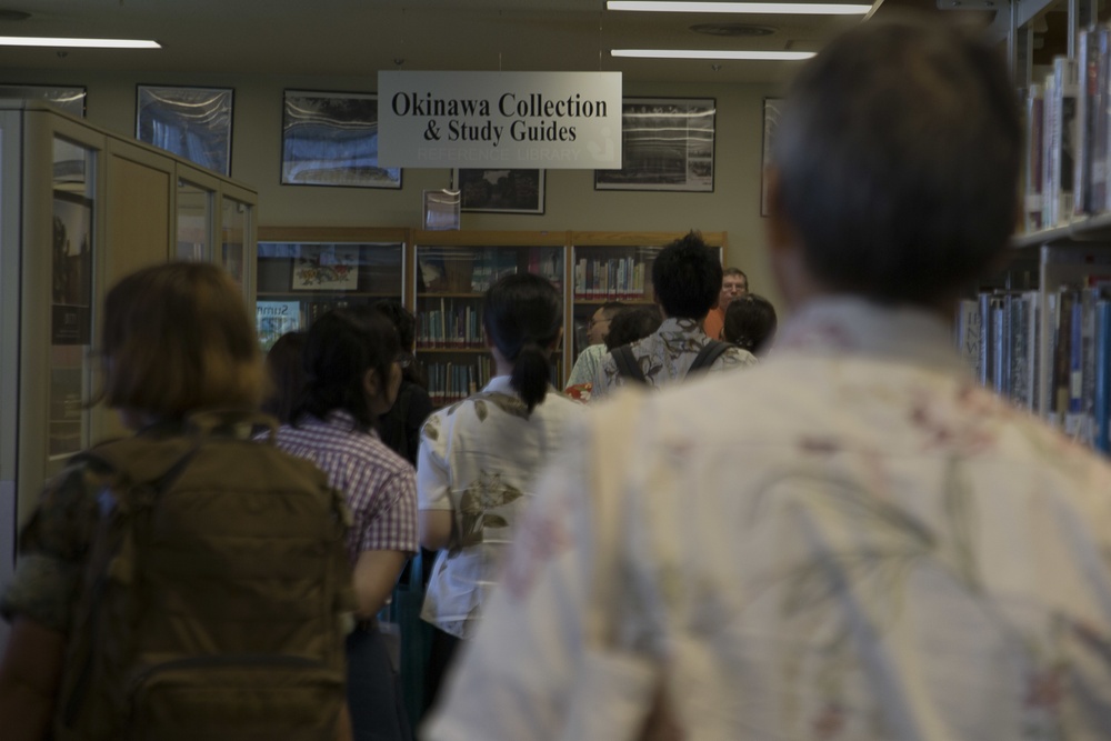 Okinawan librarians visit, exchange at Camp Foster library