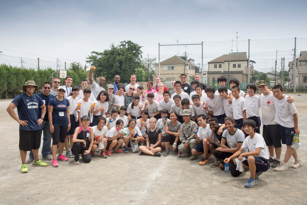 Yokota airmen provide a mini boot camp to local middle school students