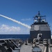 USS Princeton (CG 59) fires an RGM-84 Harpoon anti-ship missile during RIMPAC 2016