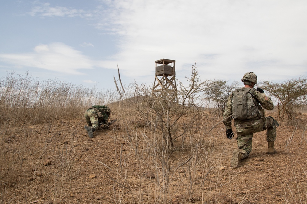 African Readiness Training squad live-fire