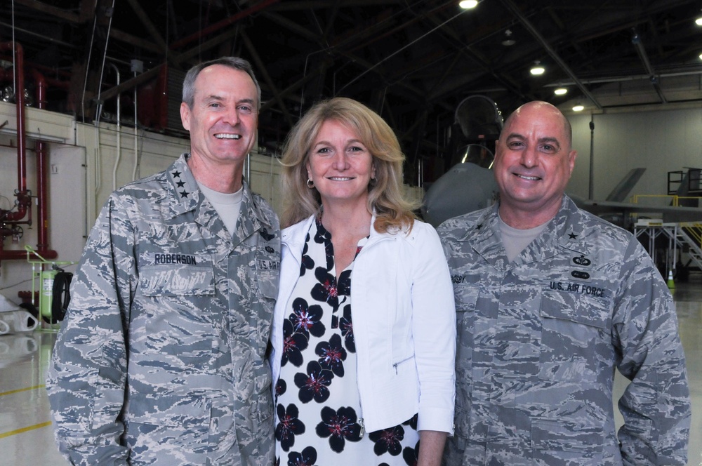 Lt. Gen. Darryl Roberson, commander of Air Education and Training Command, visits the 173rd Fighter Wing to see its mission firsthand.