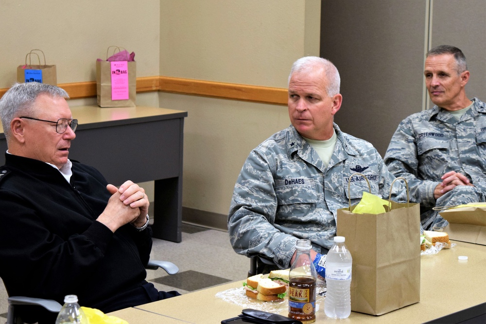 Gen. Frank Grass speaks to Iowa Air National Guard senior leaders