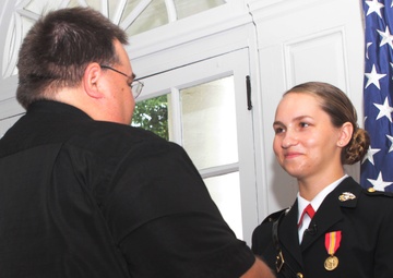 Husband, Wife commissioned as Marine officers
