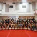 311th ESC Soldiers work with Hart High School Cheerleaders