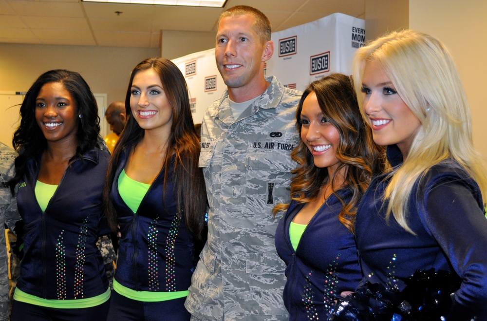 Oregon National Guard service members meet Seattle Seahawks