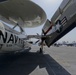 An E-2C Hawkeye, assigned to the &quot;Wallbangers&quot; of Carrier Airborne Early Warning Squadron (VAW) 117, on the flight deck of aircraft carrier USS Harry S. Truman (CVN 75)