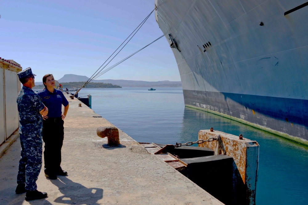 Military Sealift Command’s fleet replenishment oiler USNS Patuxent (T-AO-201) arrives in Souda Bay