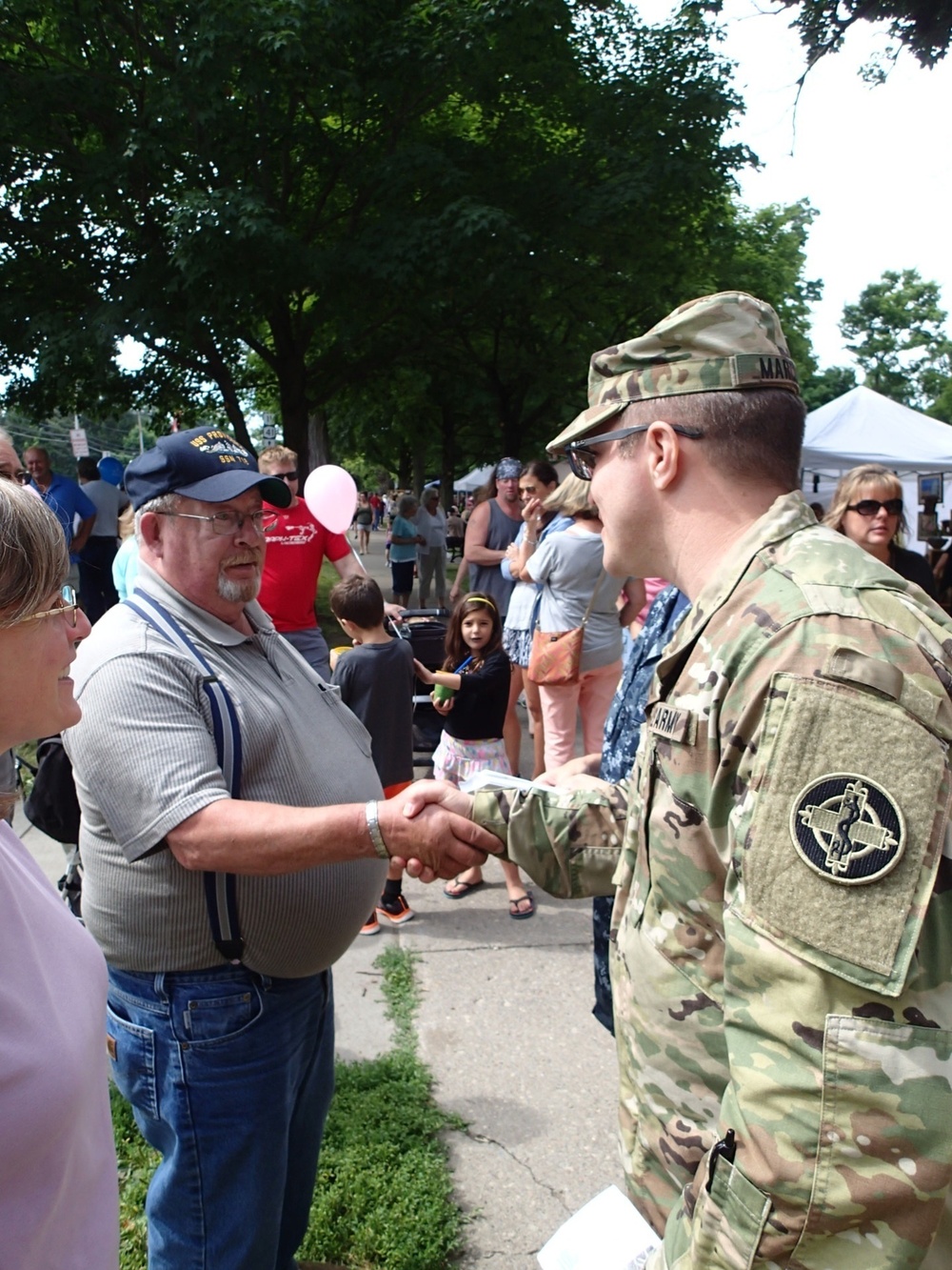 Service members greet community members at local festival in Homer, N.Y.