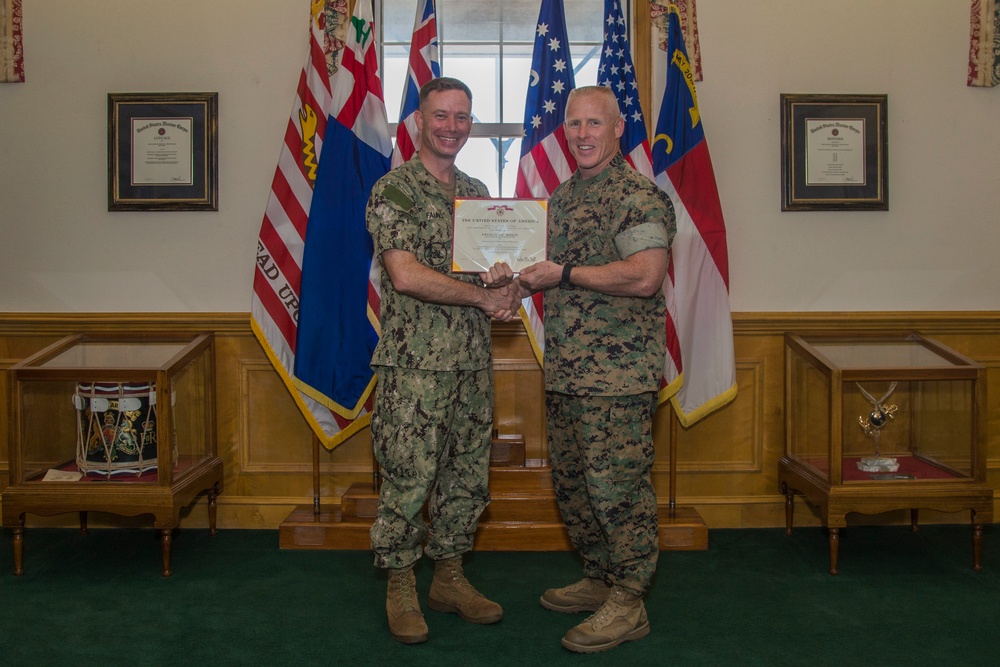 Commanding General presents award