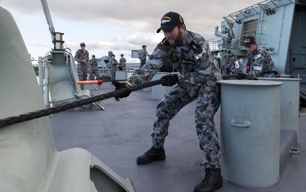 HMAS Canberra departs Pearl Harbor for Sea Phase of Exercise RIMPAC