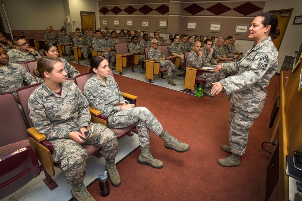 Command Chief holds town hall with 108th Airmen