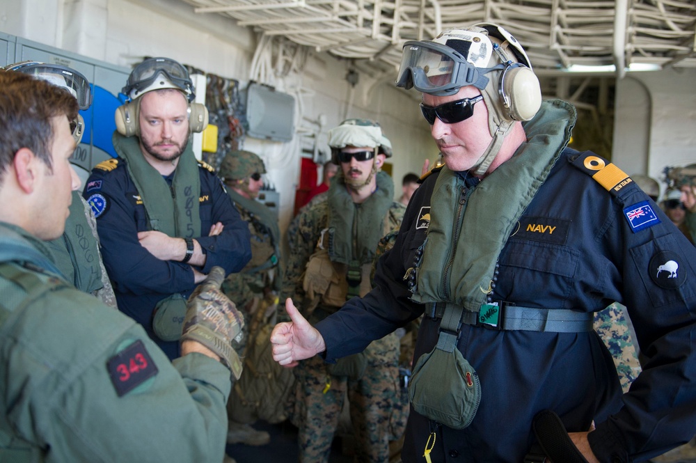 CTF 176 departs USS America to Observe Ground Operations