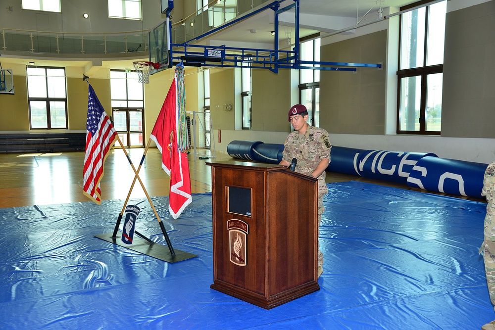 HHC, 54th Engineer Battalion, 173rd Airborne Brigade change of command ceremony