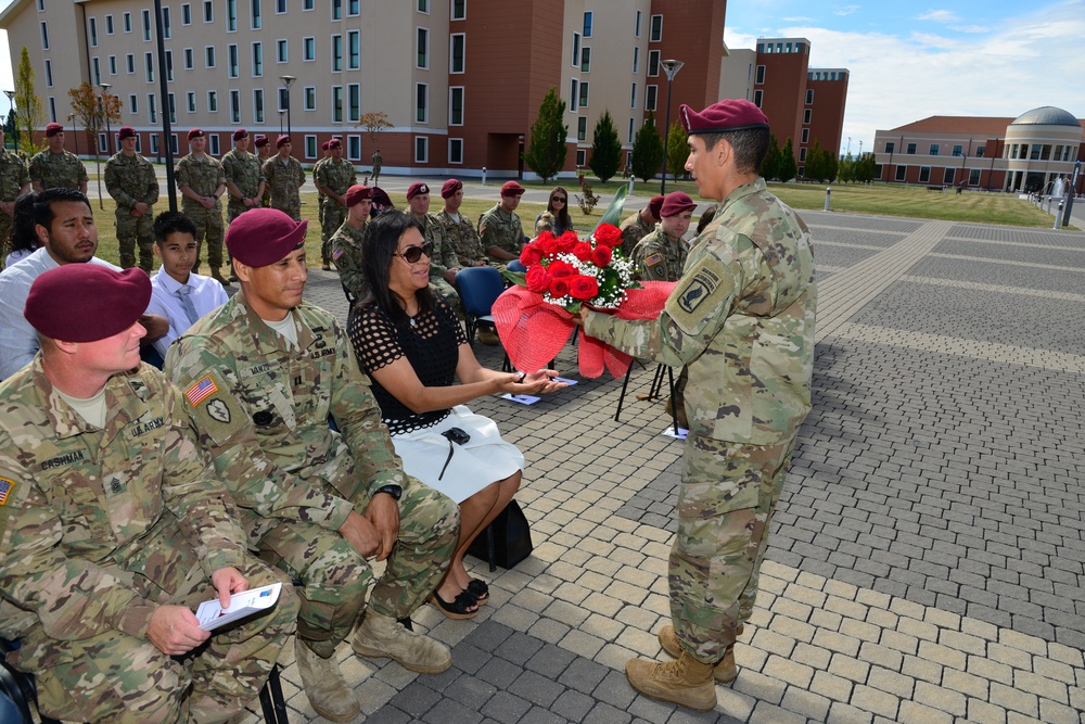 Company A, 2nd Battalion, 503rd Infantry Regiment, 173rd Airborne Brigade change of command ceremony