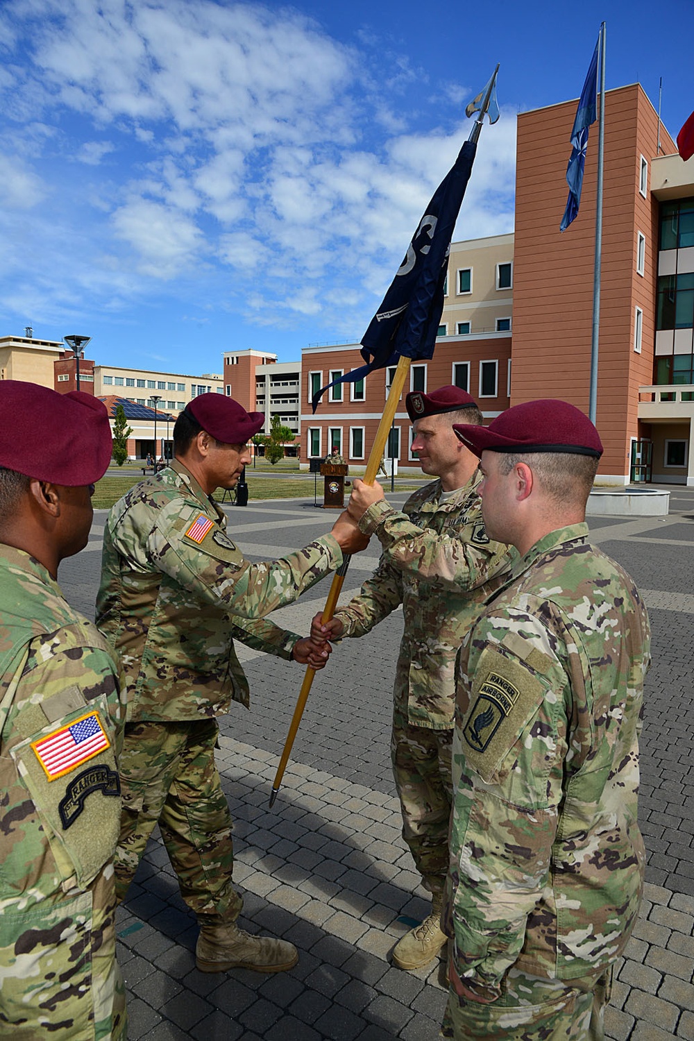 Company A, 2nd Battalion, 503rd Infantry Regiment, 173rd Airborne Brigade change of command ceremony