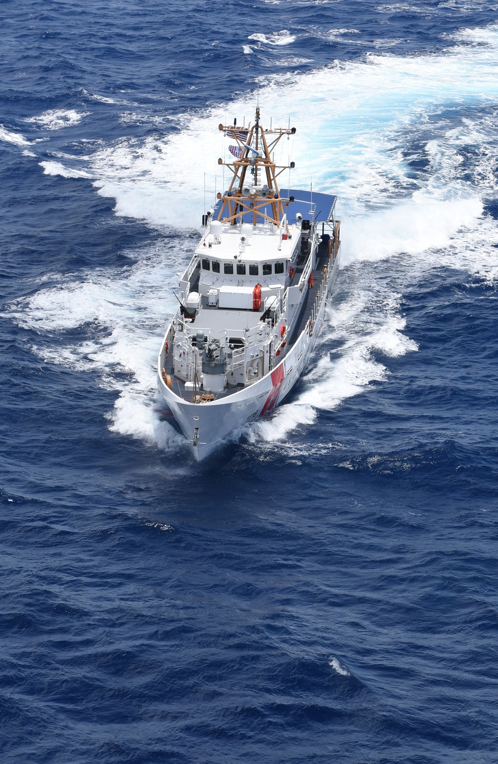 The Coast Guard Cutter Joseph Tezanos conducts sea trials off the coast of Key West, Florida on July 19, 2016.