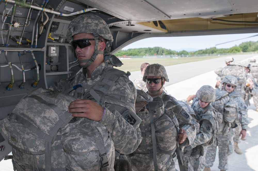 Soldiers Board CH-47 Chinook