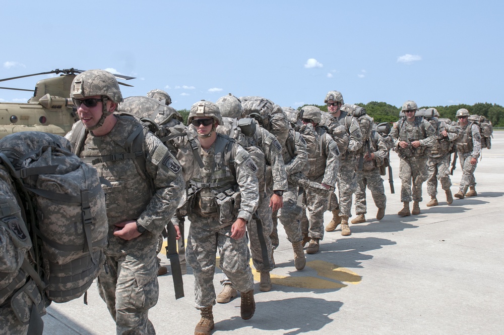 Soldiers Board CH-47 Chinook