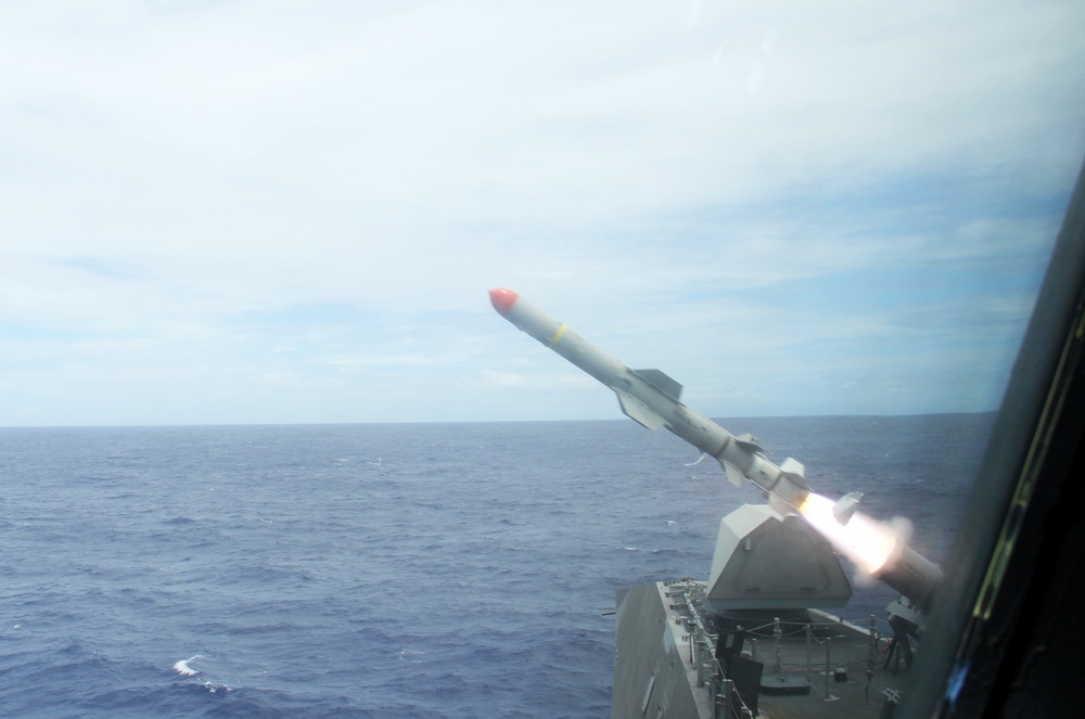 USS Coronado (LCS 4) Launches Harpoon Missile During RIMPAC