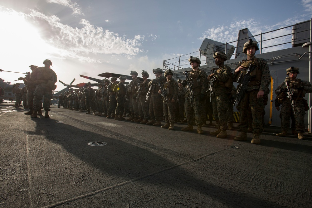 22nd MEU H&amp;S Company Hikes aboard the USS Wasp