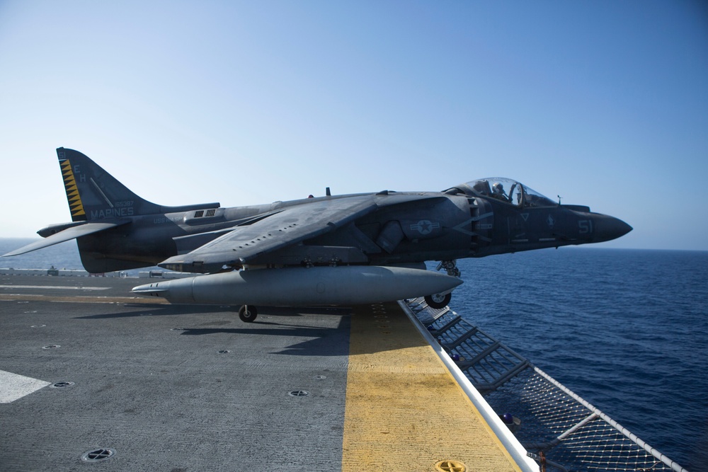22nd MEU Harriers Conduct Flight Operations Aboard Wasp