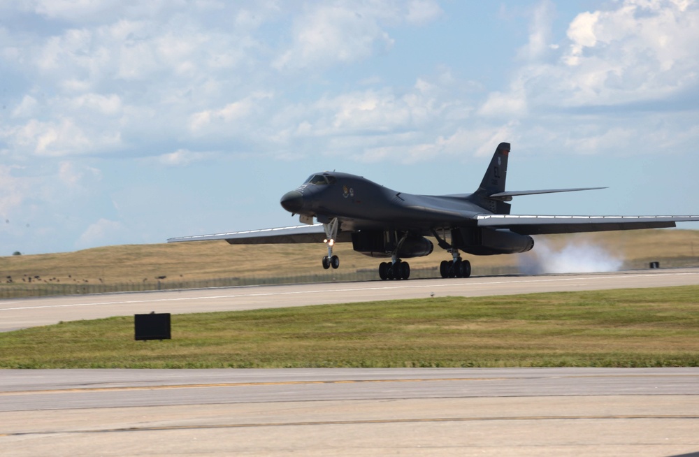 28th Bomb Wing command chief flies in B-1 bomber