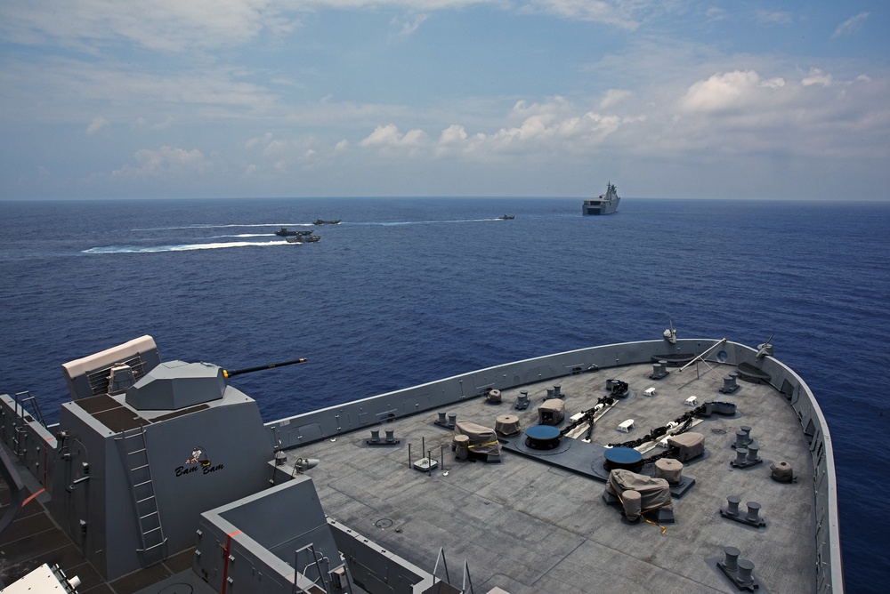 USS San Diego at sea operations during RIMPAC