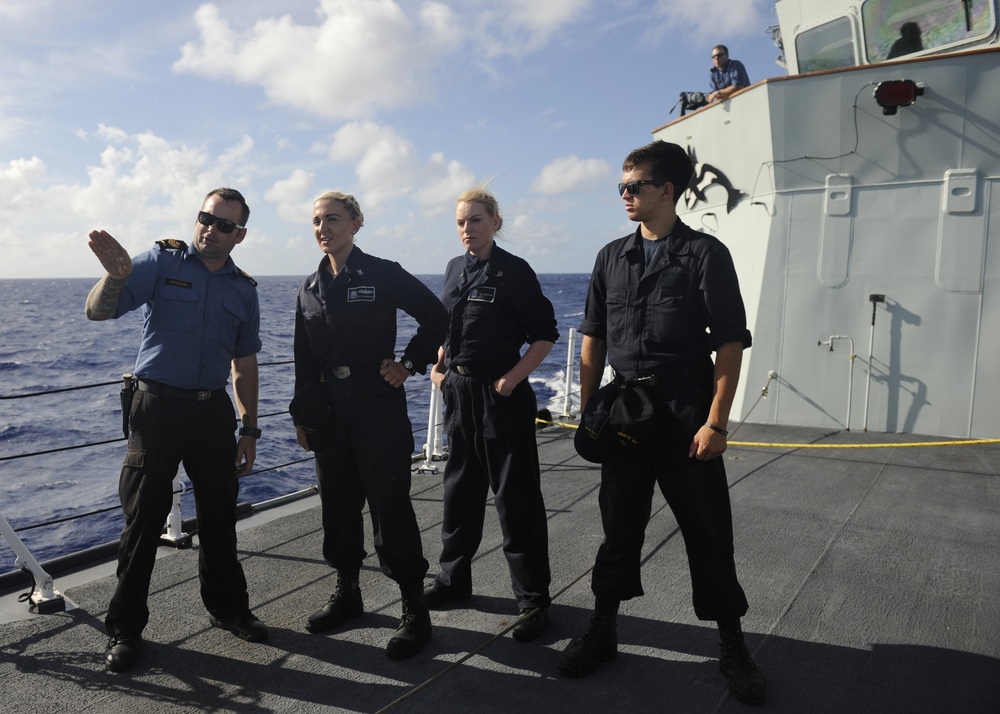 USS Howard Sailors Visit HMCS Vancouver During RIMPAC