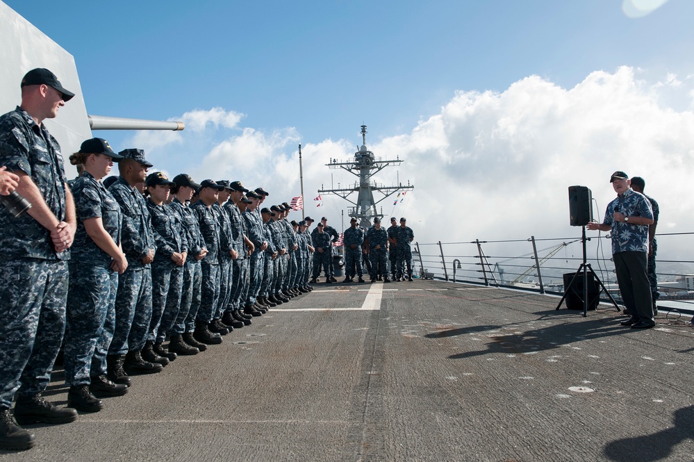 Assistant Sec. of Navy Tours USS Chafee, Delivers Environmental Award