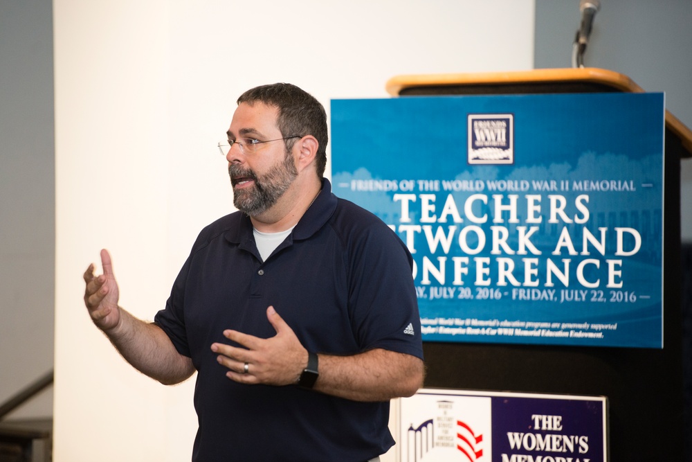 Educators tour Arlington National Cemetery during the Friends of the World War II Memorial Teachers Network and Conference