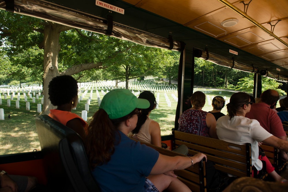 Educators tour Arlington National Cemetery during the Friends of the World War II Memorial Teachers Network and Conference