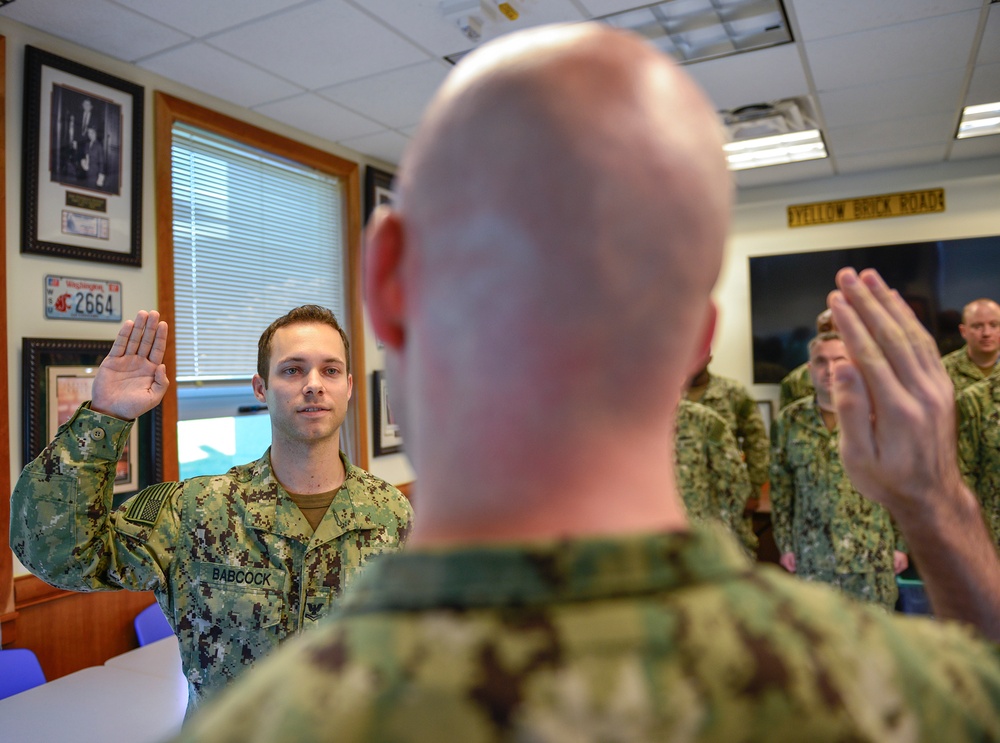 Petty Officer Babcock Reenlistment