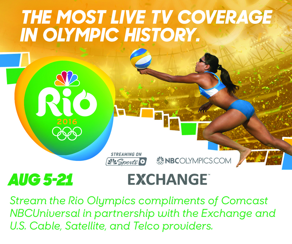EXCHANGE, COMCAST NBCUNIVERSAL AND DOD AGENCIES TEAM UP TO PROVIDE SERVICE MEMBERS WITH STREAMING COVERAGE FROM THE 2016 RIO OLYMPIC GAMES