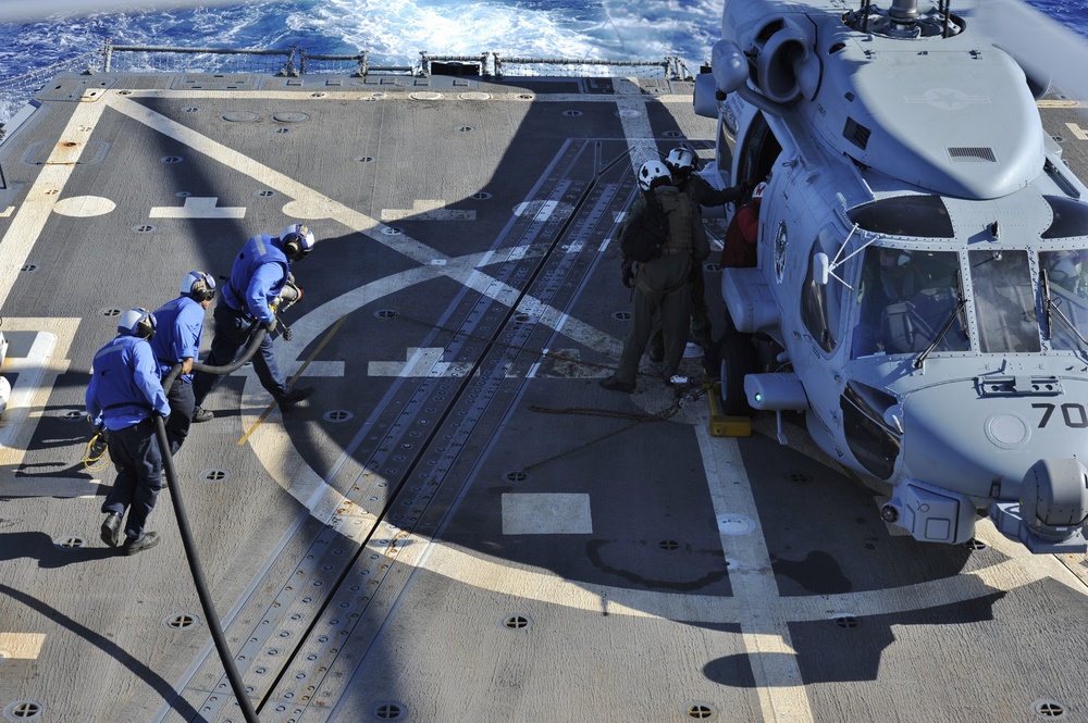 USS Howard Conducts At Sea Operations During RIMPAC