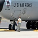 Crew chiefs with the 507th Aircraft Maintenance Squadron recover a KC-135R Stratotanker after a refueling mission at RIMPAC 16
