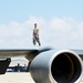 Crew chiefs with the 507th Aircraft Maintenance Squadron recover a KC-135R Stratotanker after a refueling mission at RIMPAC 16