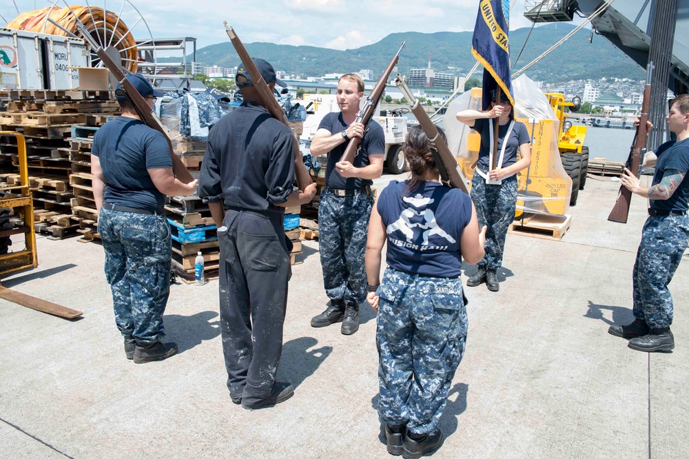 Bonhomme Richard Honor Guard Sailors Practice