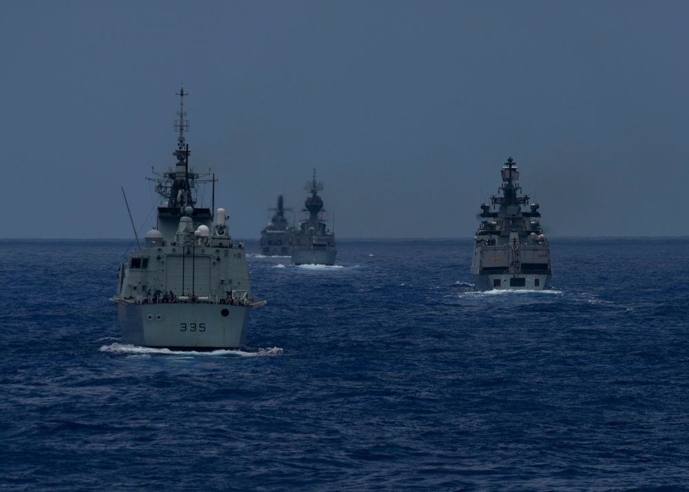 USS Shoup Conducts live fire exercise