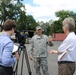 Service member speaks with the media during media day during an IRT event in Norwich, N.Y.