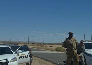 Capt. McCoy trains 650th RSG military police at Ft. Irwin